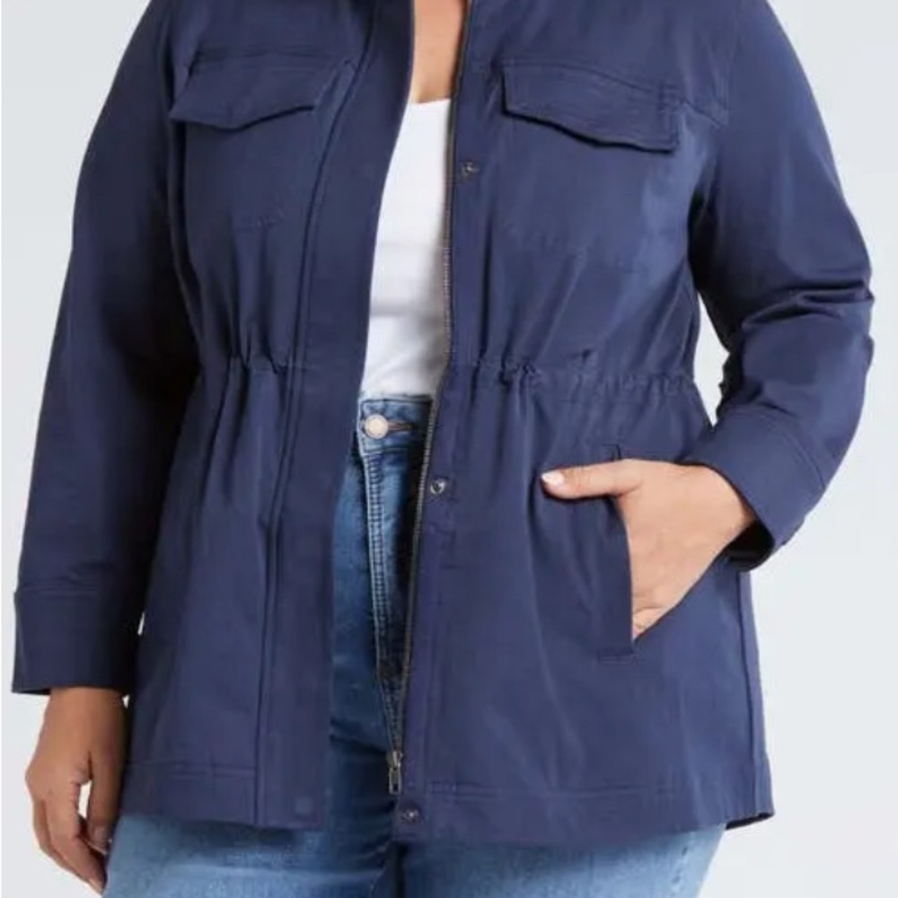 Universal Standard Vineyard Twill Jacket in Navy, size 14/16, XL/1X - Picture 2 of 4